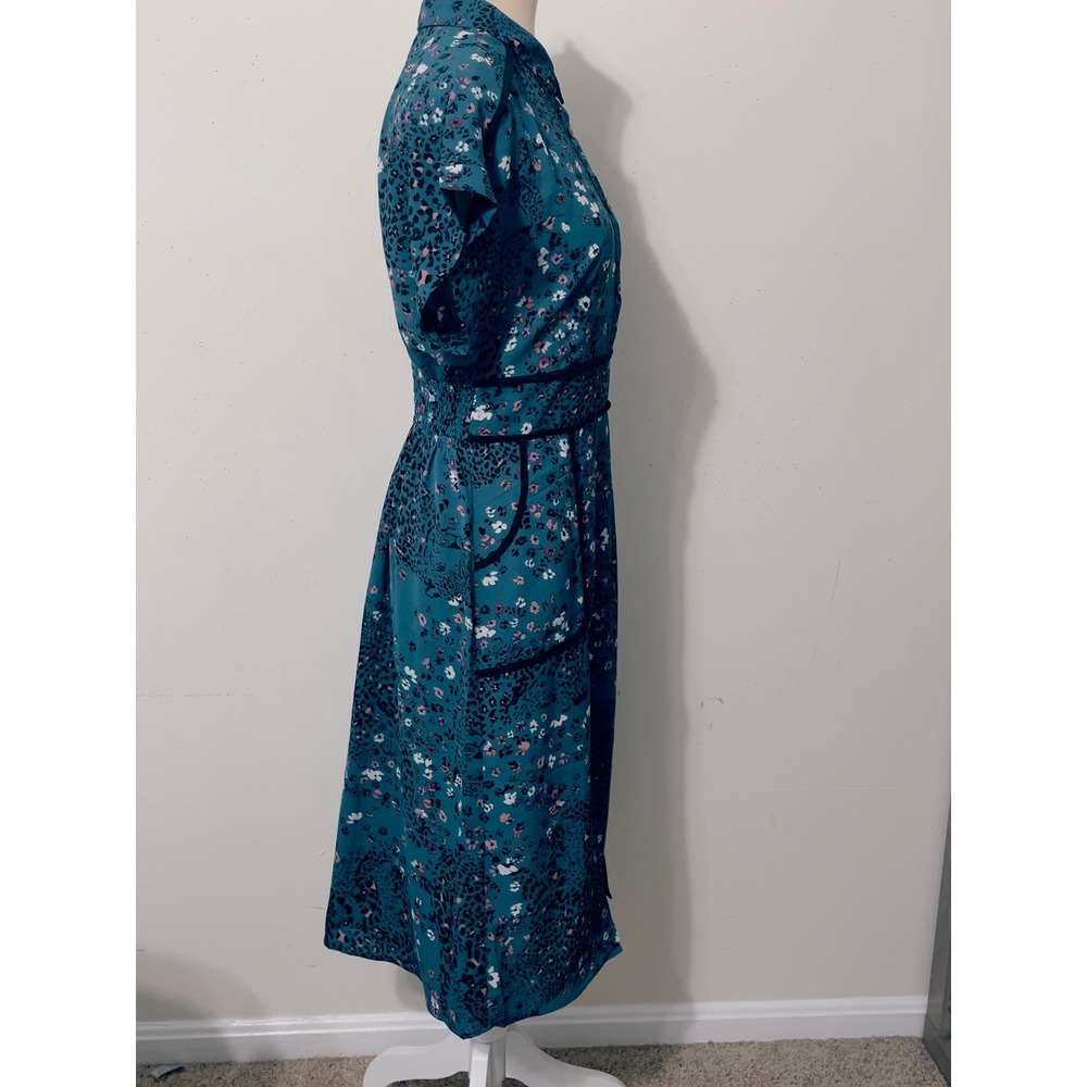 Monteau Teal Floral Midi Dress - Picture 4 of 7